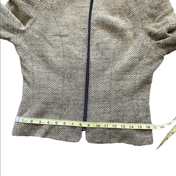 Vintage Jacqueline Ferrar green black long sleeve zip up fitted jacket size 8 - Picture 9 of 12